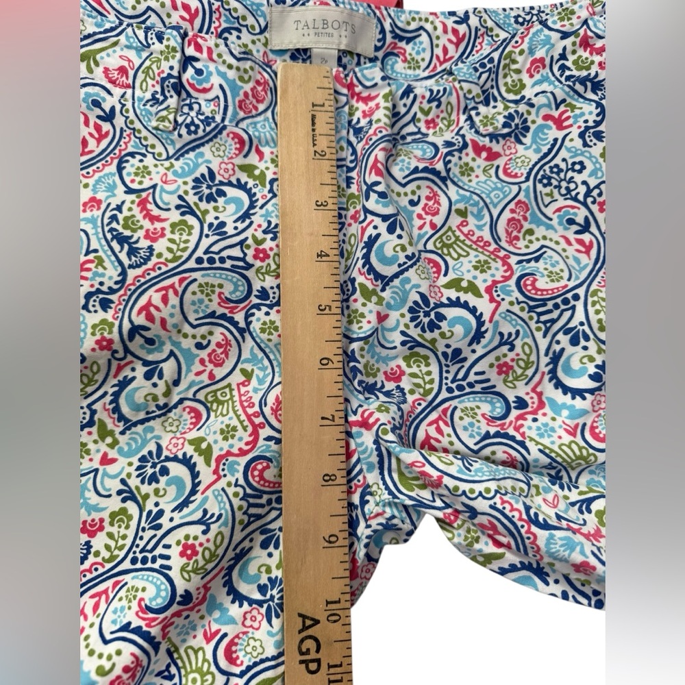 Talbots Petite Shorts Bundle 2P Pink Chino + Paisley Preppy Coastal Summer Golf - Picture 3 of 6